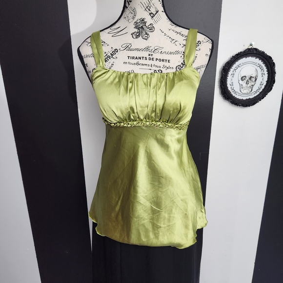 A. Byer Tops - A. Byer Satin Camisole in Vibrant Green